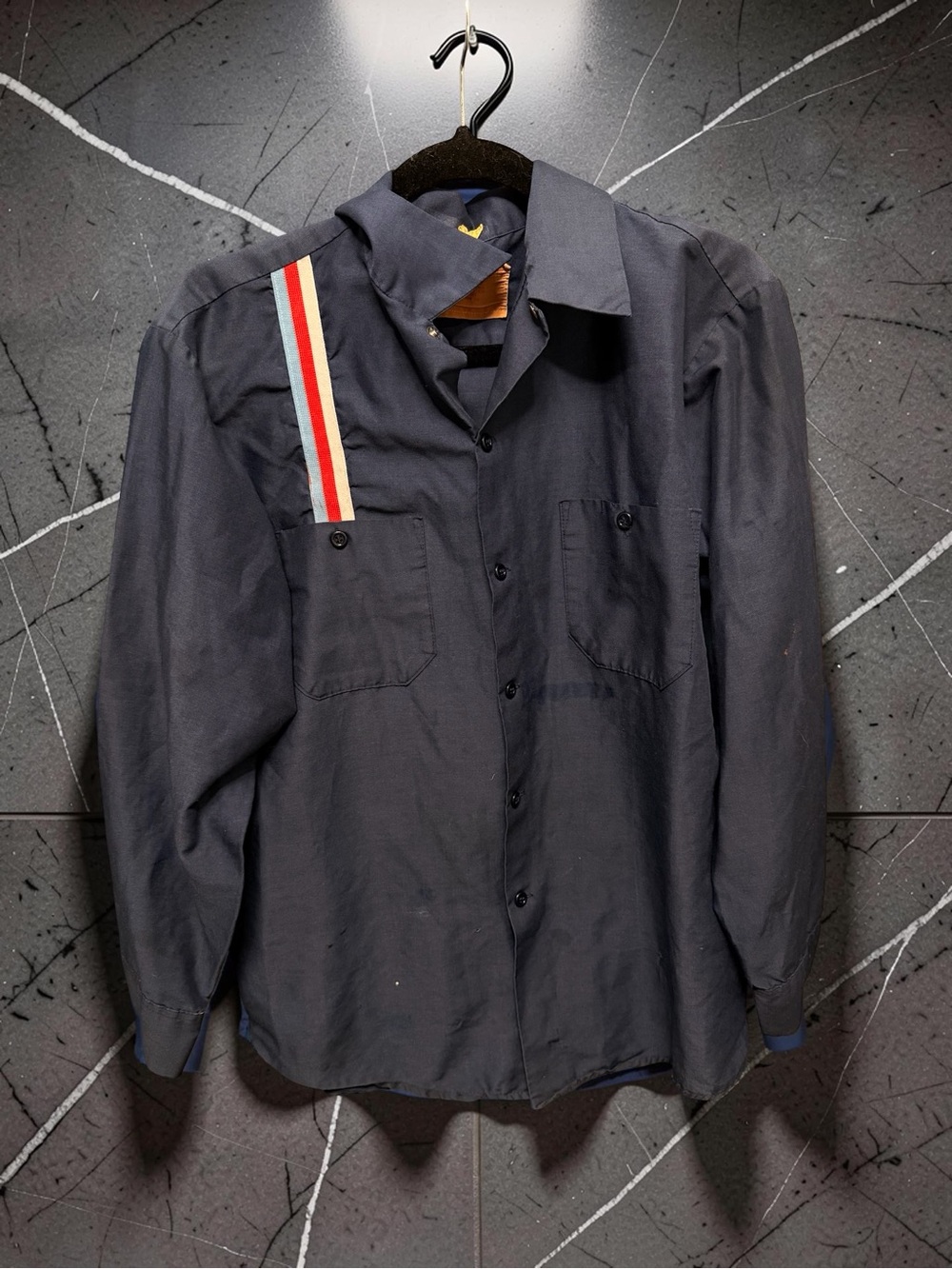 MM Miller Union Made USA Vintage Work Shirt Navy Stripe Detail Size 3 - Picture 2 of 5